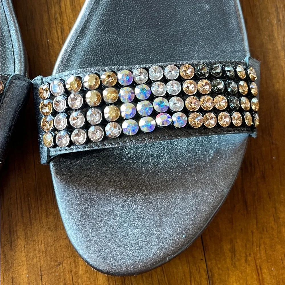 Stuart Weitzman Crystal Jeweled Strap Sandals